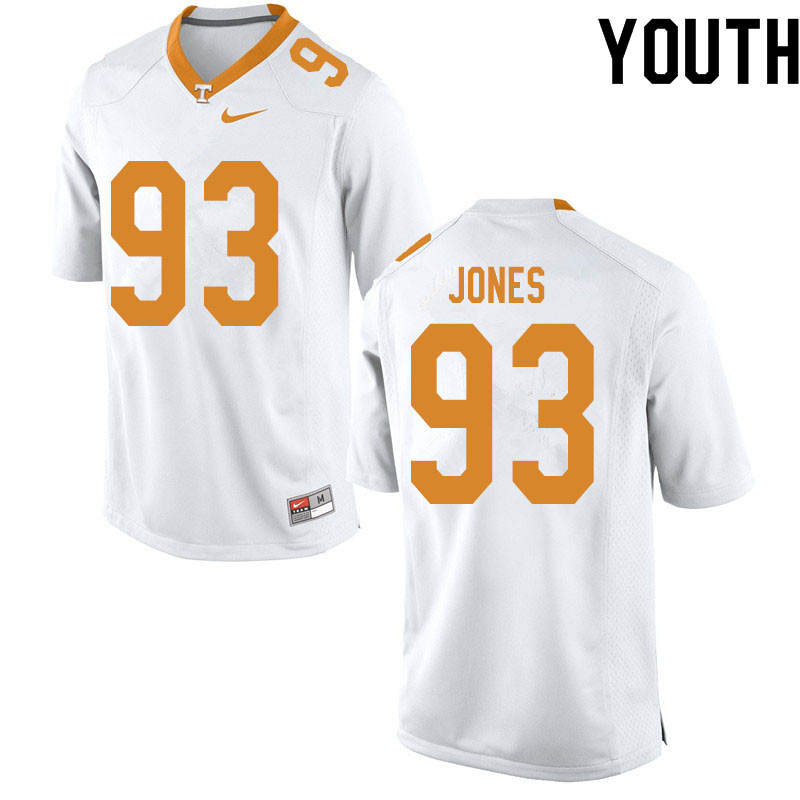 Youth #93 Devon Jones Tennessee Volunteers College Football Jerseys Sale-White - Click Image to Close
